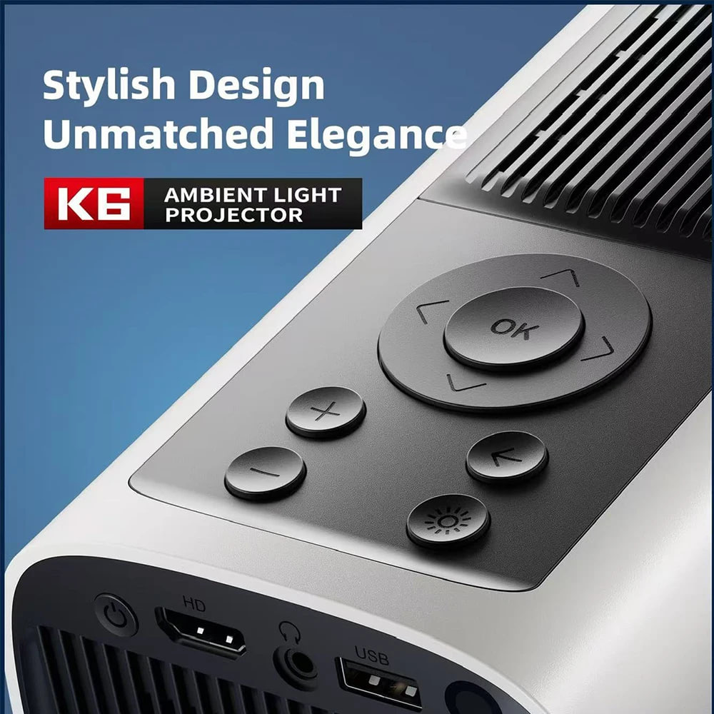 Проектор K6-KTV (Android 13, 4K, 500 Ansi, Bluetooth+WiFi, 1080P)