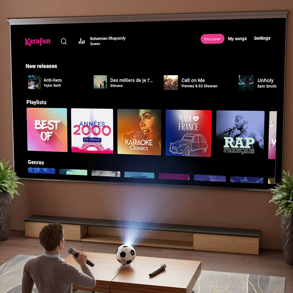 Проектор K7-KTV (Android 13, 4K, 500 Ansi, Bluetooth+WiFi, 1080P)