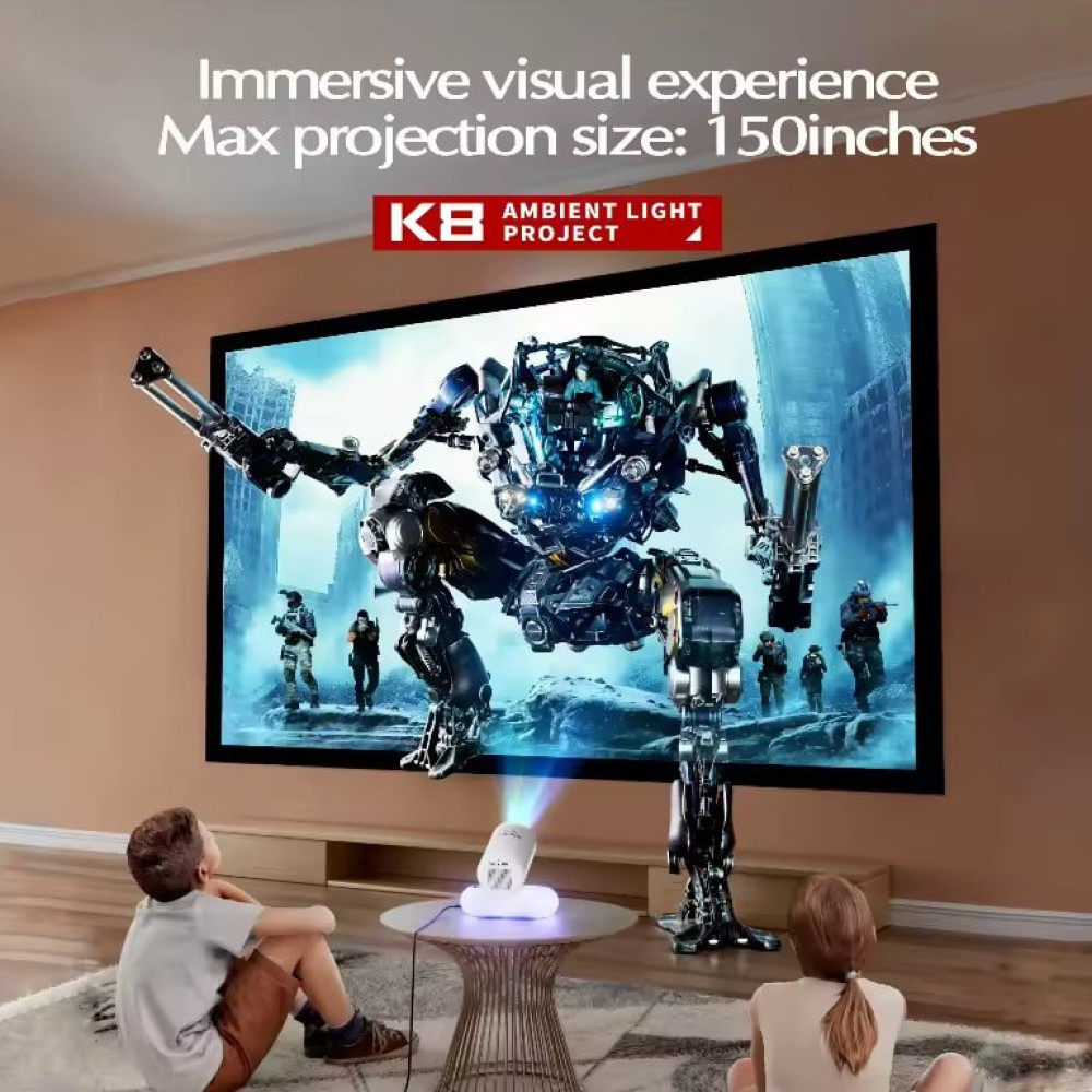 Проектор K8-KTV (Android 13, 4K, 500 Ansi, Bluetooth+WiFi, 1080P)