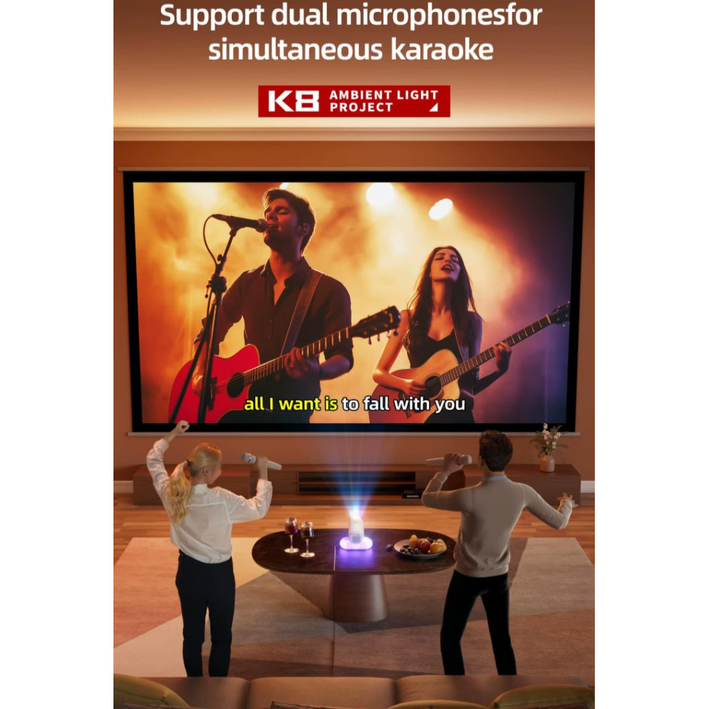 Проектор K8-KTV (Android 13, 4K, 500 Ansi, Bluetooth+WiFi, 1080P)