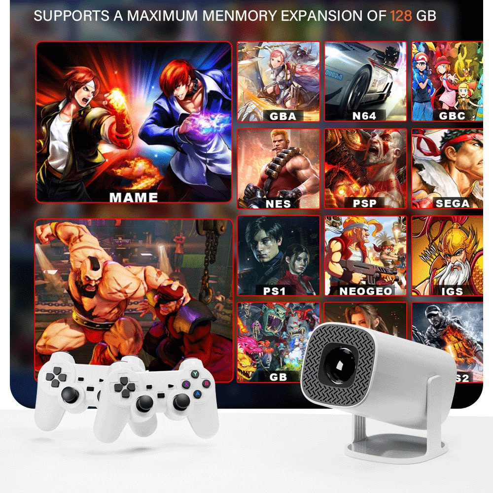 Проектор + Game S40 4K (Android 11, 450 ANSI, Bluetooth + WiFi, 1080P, SD 64GB)