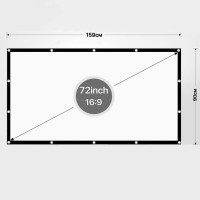 Екран для проектора 16:9, 72 дюймів (159х90см) кріплення на гачках (щільность 85грм)