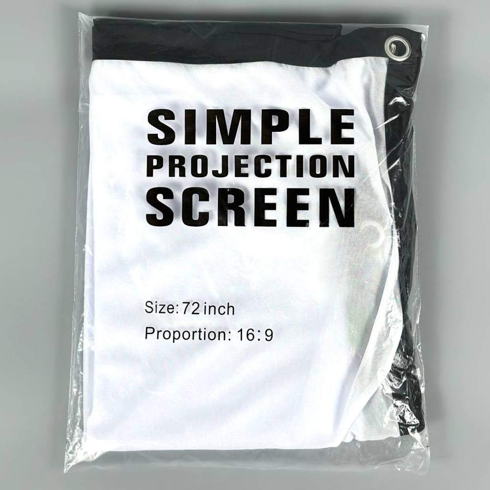 Екран для проектора 16:9, 72 дюймів (159х90см) кріплення на гачках (щільность 85грм)