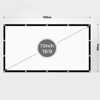 Екран для проектора 16:9, 72 дюймів (159х90см) кріплення на гачках (щільность 120грм)