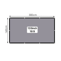 Екран для проектора Світловідбиваючий 16:9, 133 дюймів (300х160см) кріплення на гачках