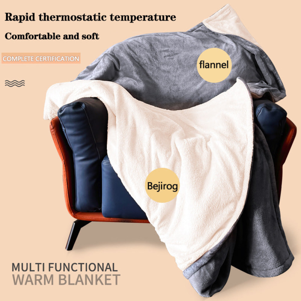 Електрична ковдра Soft fleece (130*150см) з таймером та 10 режимів температури від 220V