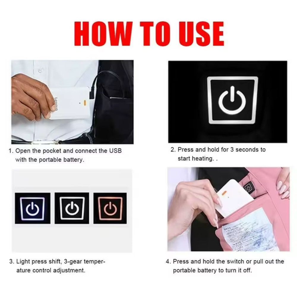 Жилет з підігрівом від USB 