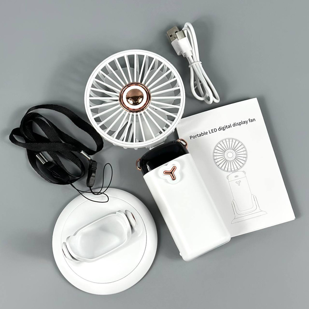 Вентилятор TP01 3in1 з цифровим дисплеєм 1200mAh (з вбуд. акум.)