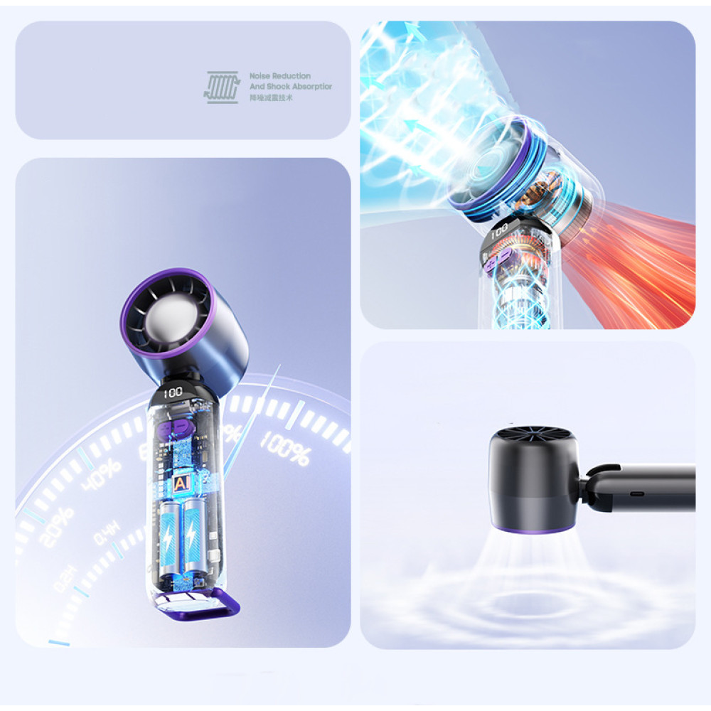 Вентилятор (складний) Turbo F85 з цифровим дисплеєм (з вбуд. акум.) (18,0см)