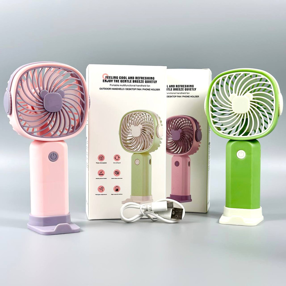 Вентилятор KLW-F8 Mini з підставкою для телефону (з вбуд. акум.) (17cm)