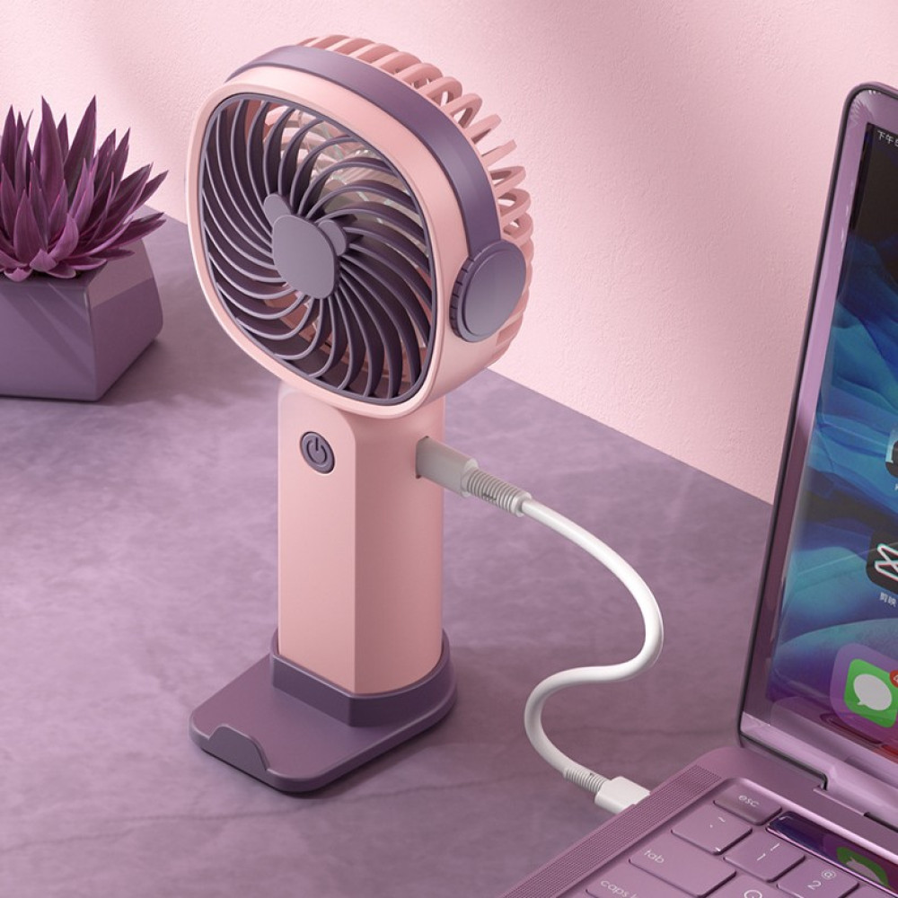 Вентилятор KLW-F8 Mini з підставкою для телефону (з вбуд. акум.) (17cm)