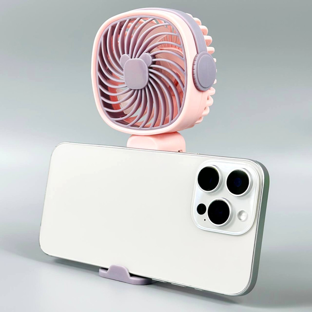 Вентилятор KLW-F8 Mini з підставкою для телефону (з вбуд. акум.) (17cm)