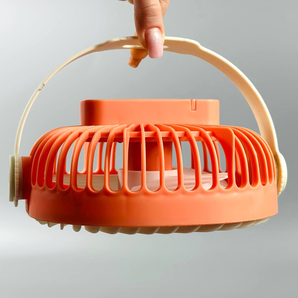 Вентилятор KLW-F9  Mini настільний, підвісний з нахилом (з вбуд. акум.) (17,3cm)