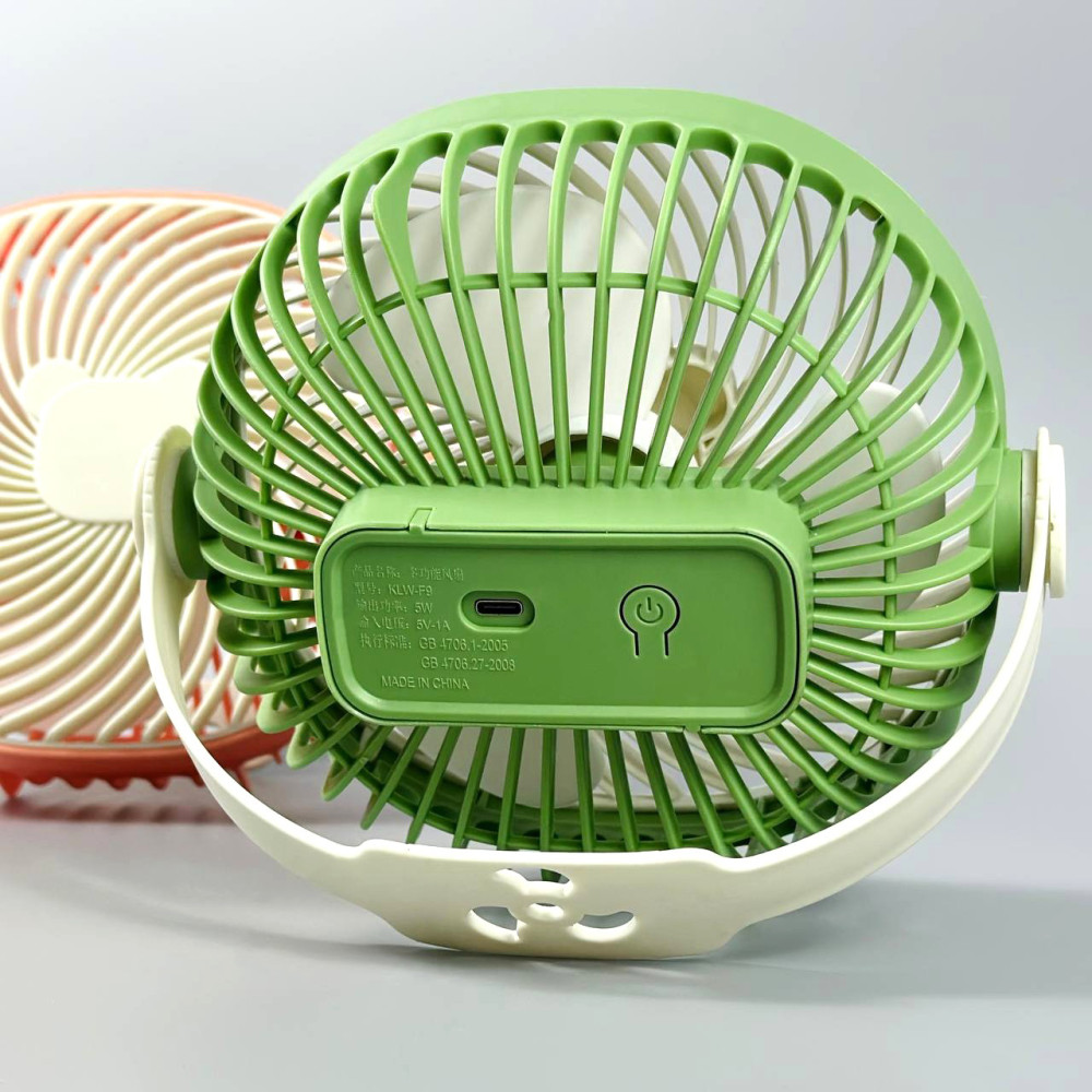 Вентилятор KLW-F9  Mini настільний, підвісний з нахилом (з вбуд. акум.) (17,3cm)