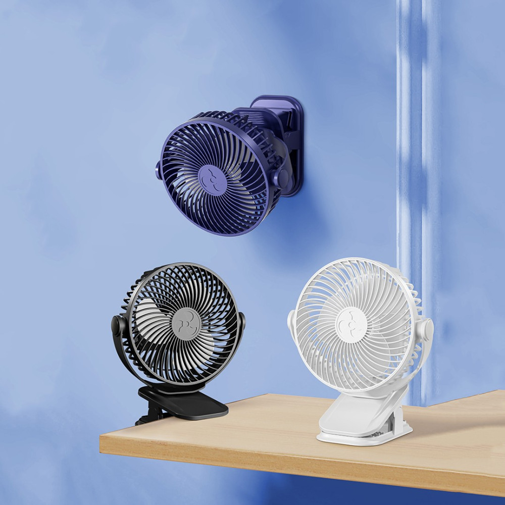 Вентилятор Mini 31 3in1 на прищіпці, підвісний з нахилом (з вбуд. акум.) (19,2cm)