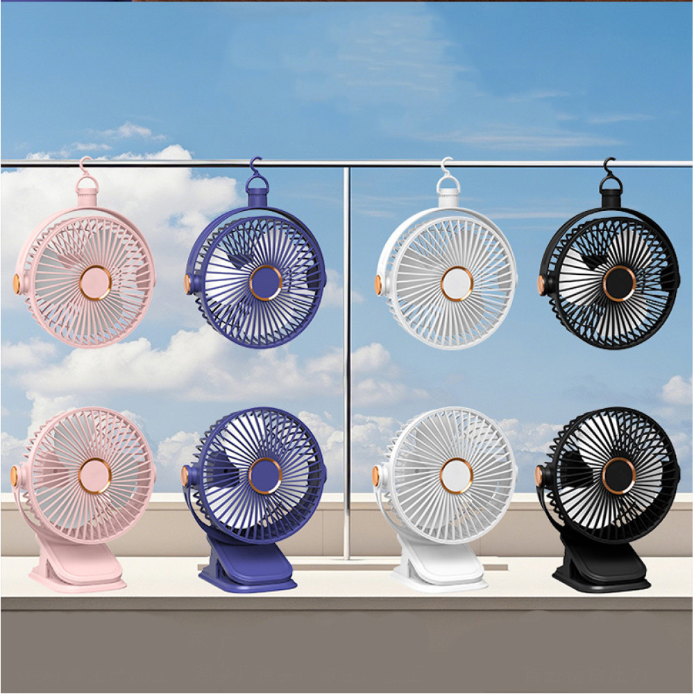 Вентилятор Mini 31 3in1 на прищіпці, підвісний з нахилом (з вбуд. акум.) (19,2cm)