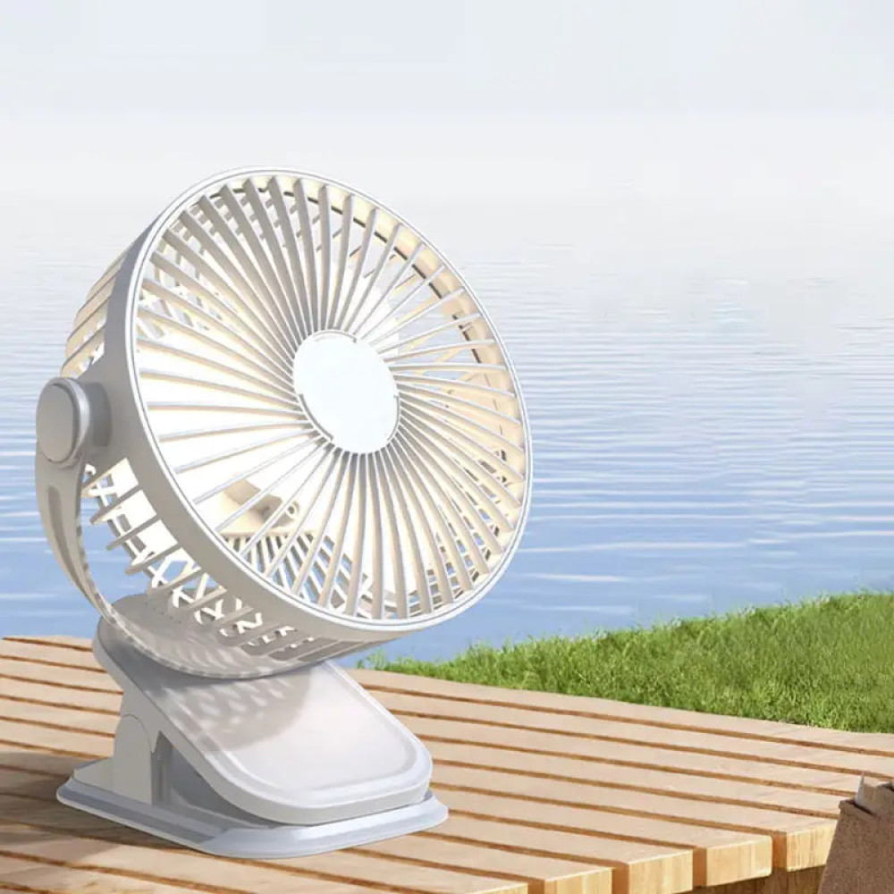 Вентилятор Mini 33 3in1 на прищіпці, підвісний з нахилом (з вбуд. акум.) (19,5cm)