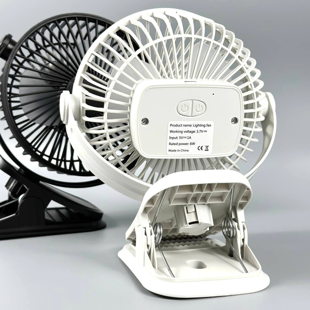 Вентилятор Mini 33 3in1 на прищіпці, підвісний з нахилом (з вбуд. акум.) (19,5cm)