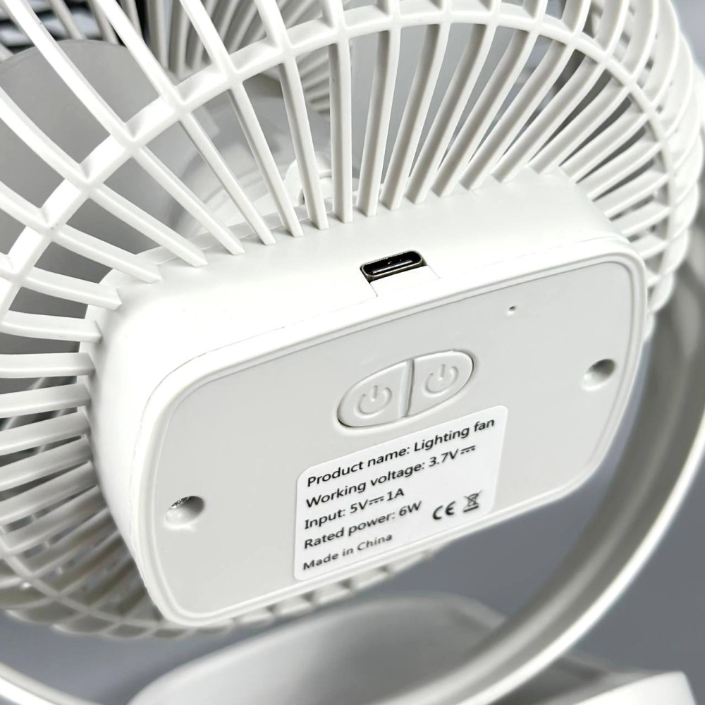 Вентилятор Mini 33 3in1 на прищіпці, підвісний з нахилом (з вбуд. акум.) (19,5cm)