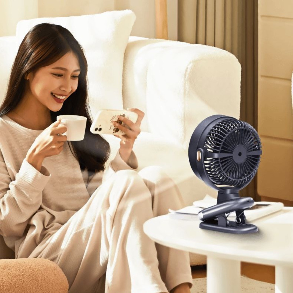 Вентилятор S6 3in1 на прищіпці з нахилом 2400mAh (з вбуд. акум.) (26cm)