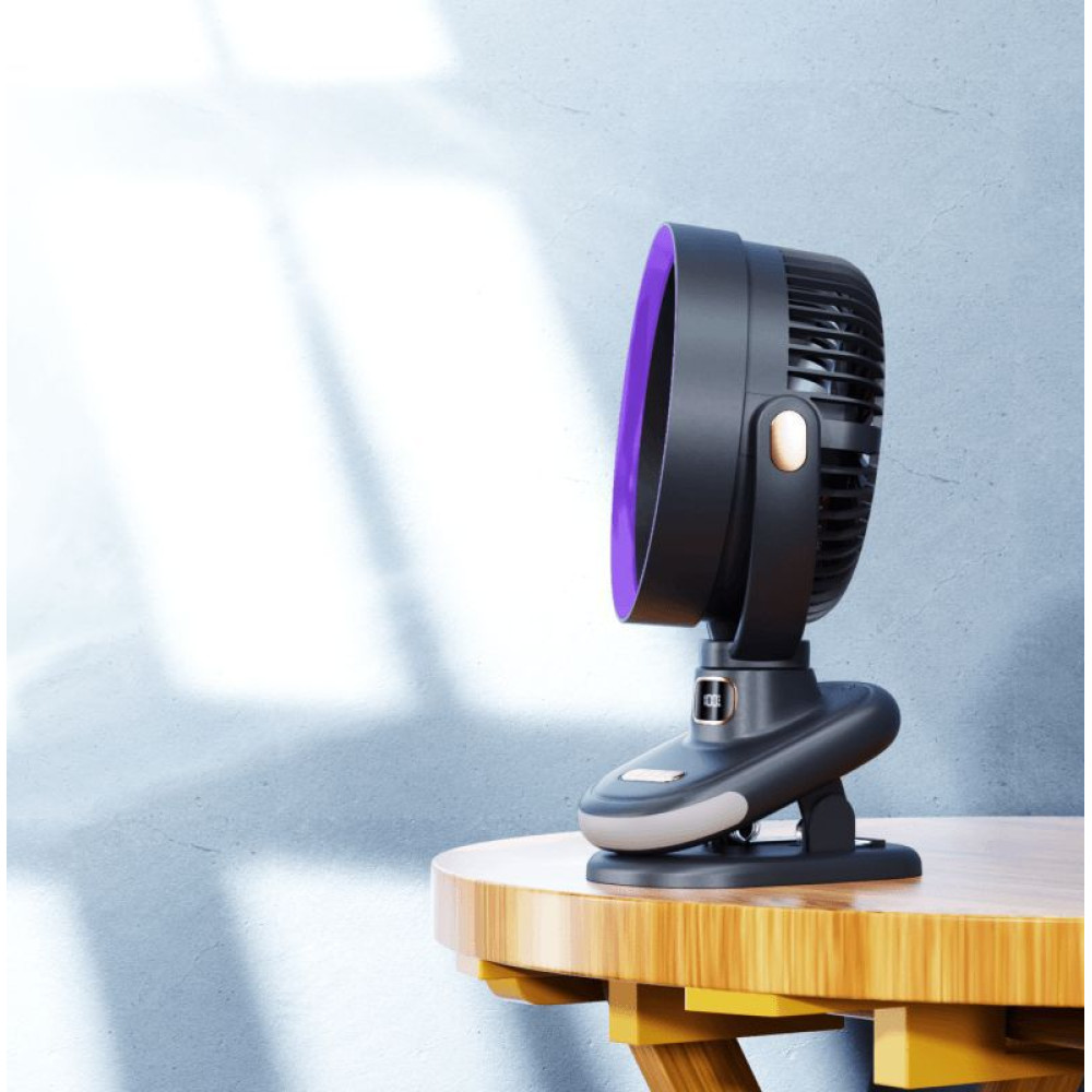 Вентилятор S6 3in1 на прищіпці з нахилом 2400mAh (з вбуд. акум.) (26cm)