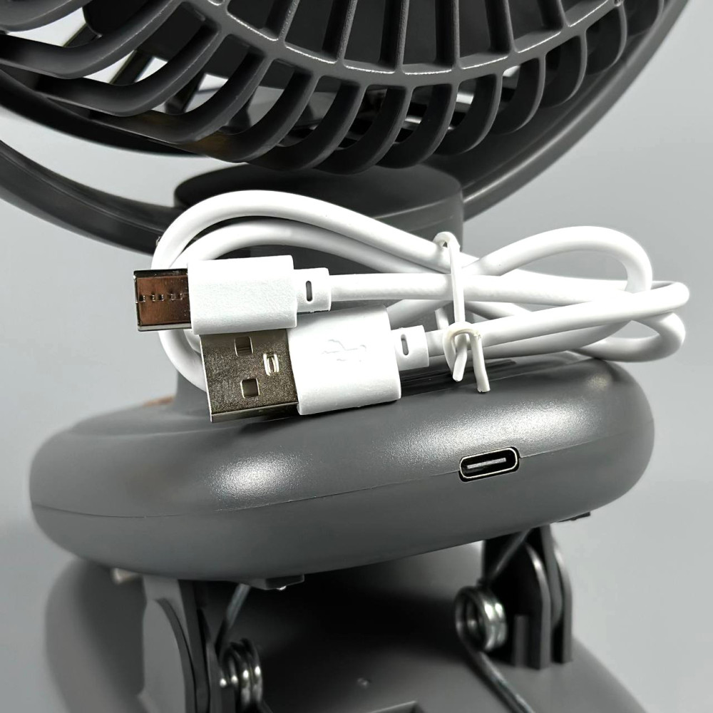 Вентилятор S6 3in1 на прищіпці з нахилом 2400mAh (з вбуд. акум.) (26cm)