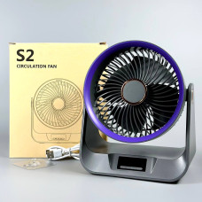 Вентилятор S2 настільний з нахилом та цифровим дисплеєм 3600mAh (з вбуд. акум.) (20см)