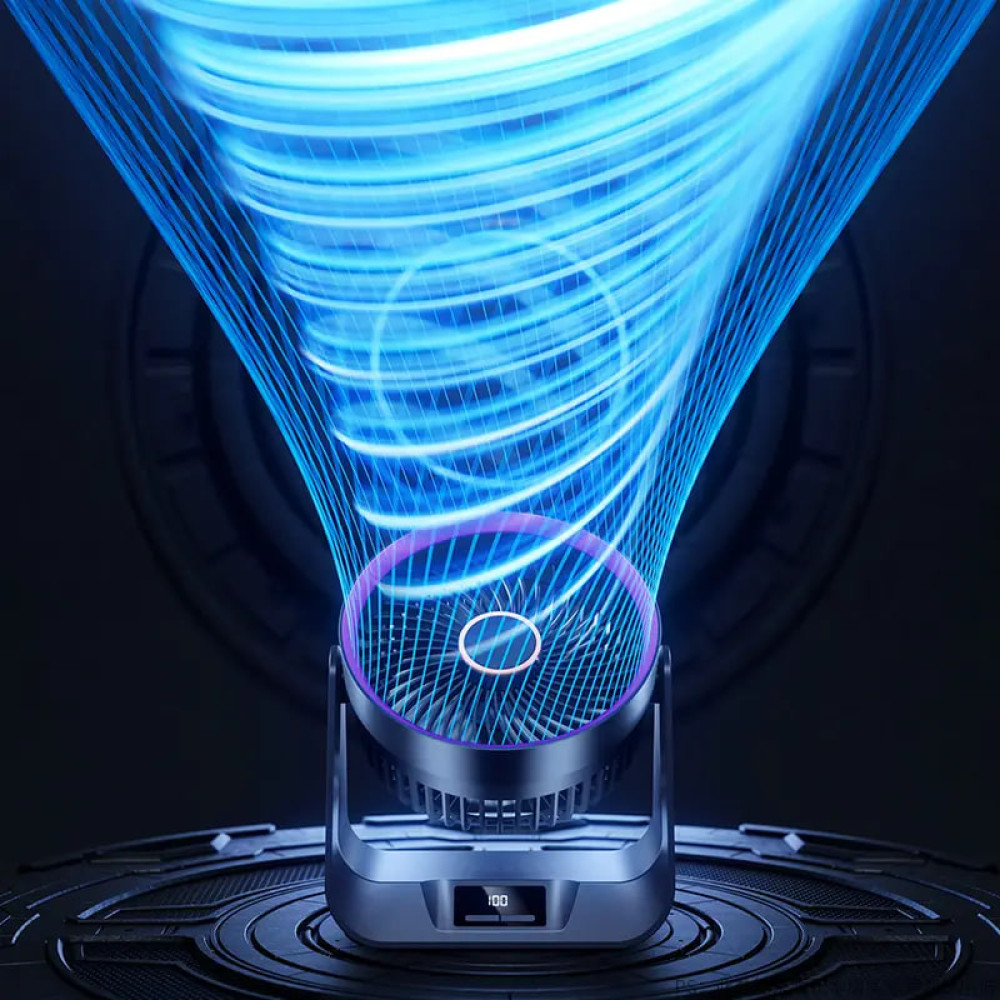 Вентилятор S2 настільний з нахилом та цифровим дисплеєм 3600mAh (з вбуд. акум.) (20сm)