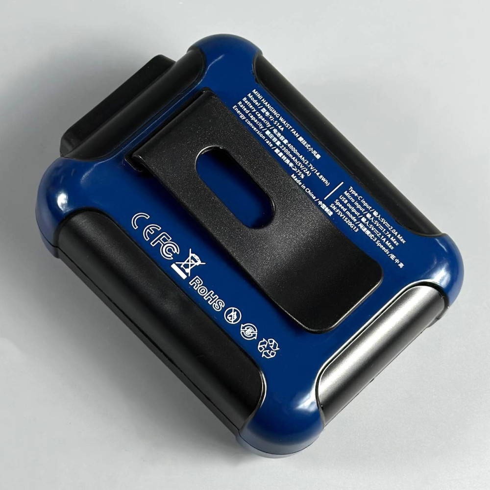 Вентилятор Multifunctional Mini 3 in1 з кріпленням на пояс, підвісний, настільний, + Power bank (з вбуд. акум.) (11cm)