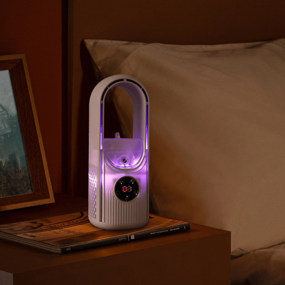 Вентилятор (без лопатей) з функцією охолодження та зволоження повітря, працює від USB (31cm)