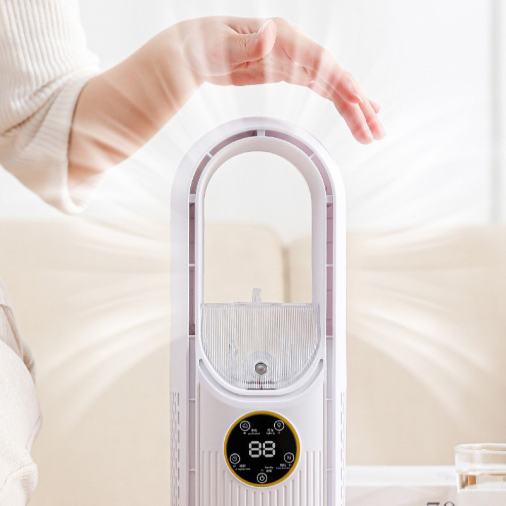 Вентилятор (без лопатей) з функцією охолодження та зволоження повітря, працює від USB (31cm)