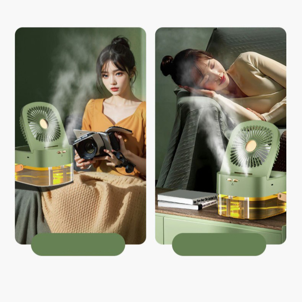 Вентилятор JX-001 з функцією охолодження та зволоження повітря 4000mAh (з вбуд. акум.) (27,5cm)