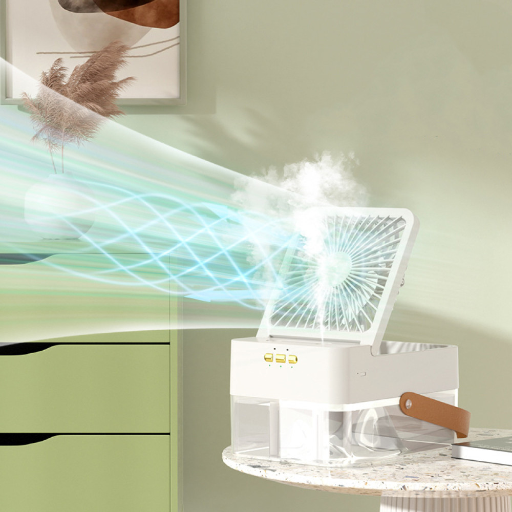 Вентилятор JX-001 з функцією охолодження та зволоження повітря 4000mAh (з вбуд. акум.) (27,5cm)