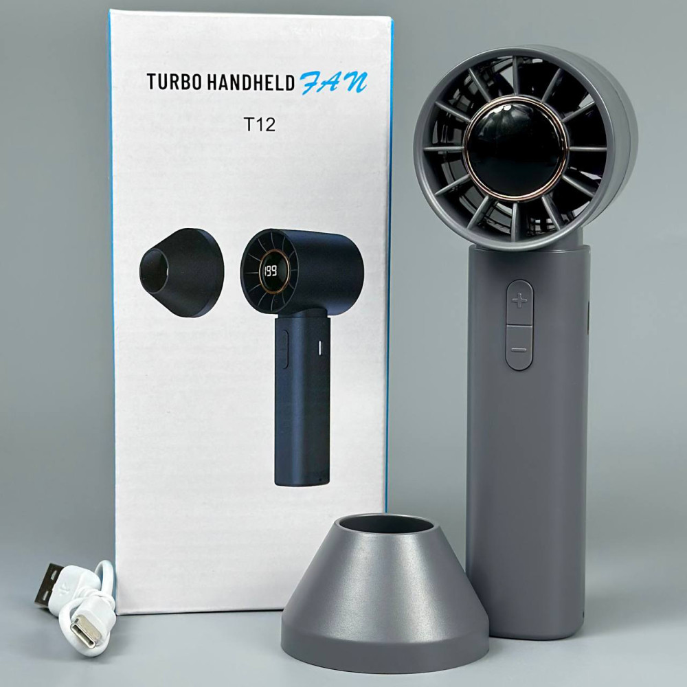 Вентилятор T12 з цифровим дисплеєм 1200mAh (з вбуд. акум.) (15,4см)