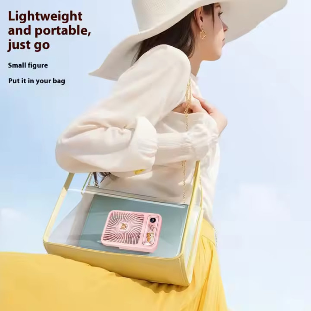 Вентилятор T101 настільний, з цифровим дисплеєм 1200mAh (з вбуд. акум.) (18,4см)