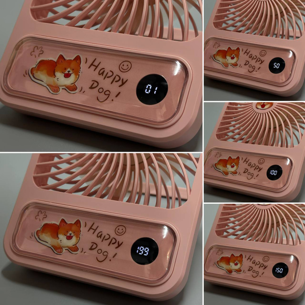 Вентилятор T101 настільний, з цифровим дисплеєм 1200mAh (з вбуд. акум.) (18,4см)