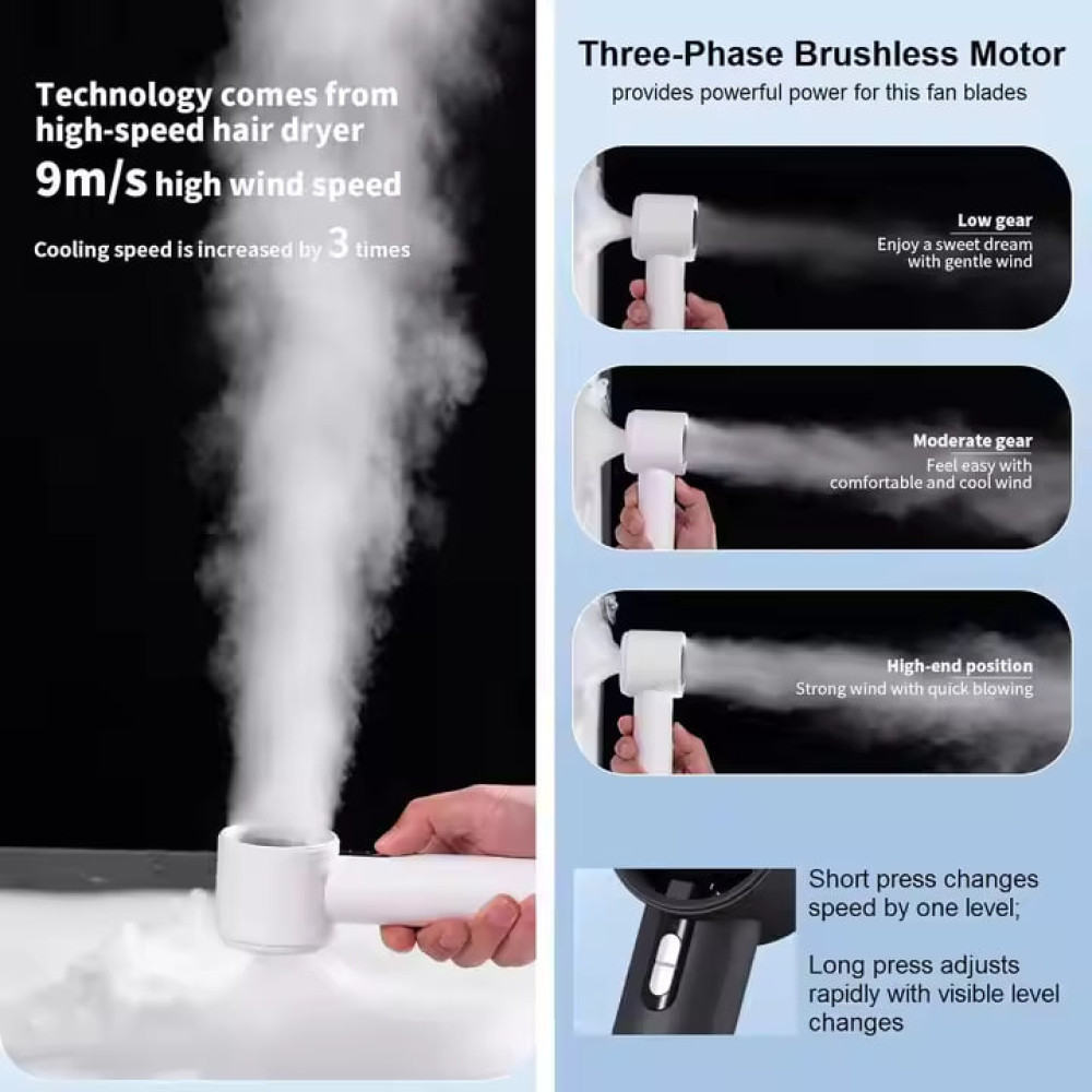 Вентилятор 638 з цифровим дисплеєм 1800mAh (з вбуд. акум.) (16,5см)