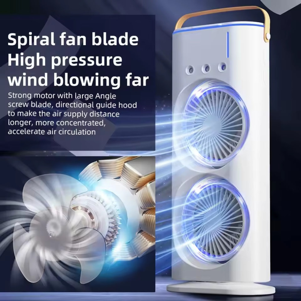 Вентилятор Double Spray Fan LED з контейнером для льоду від USB (37,5см)