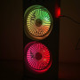 Вентилятор Double Spray Fan LED  з автоповоротом та контейнером для льоду, від USB (37,5см)