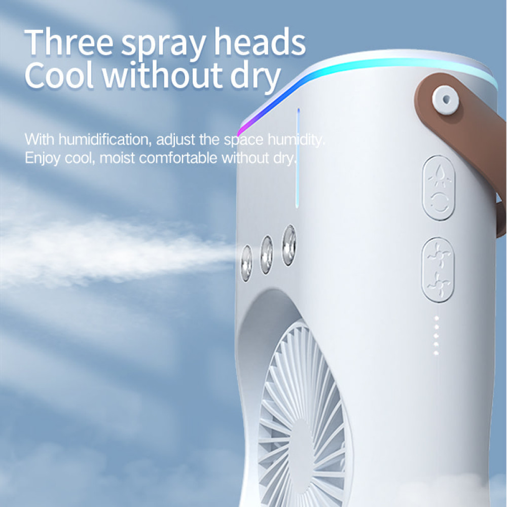 Вентилятор Double Spray Fan LED з контейнером для льоду від USB (37,5см)