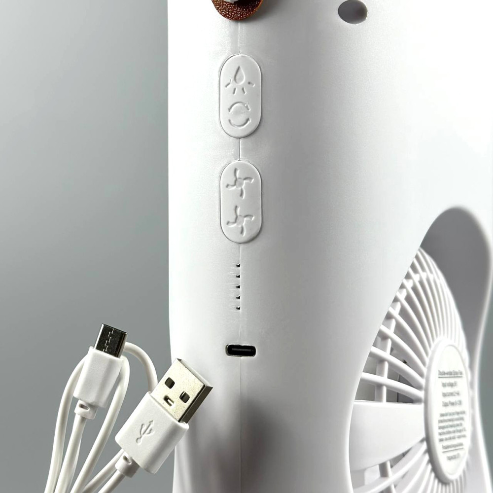 Вентилятор Double Spray Fan LED з контейнером для льоду від USB (37,5см)