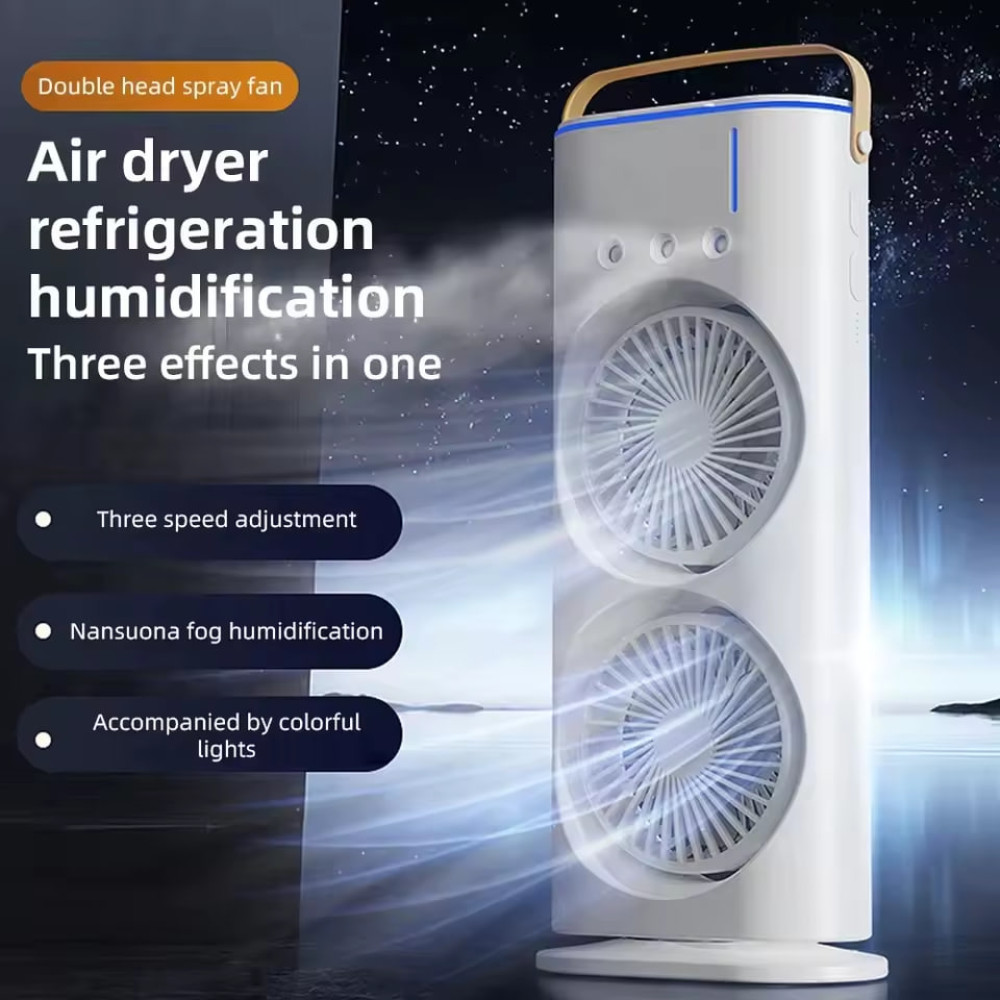 Вентилятор Double Spray Fan LED з контейнером для льоду від USB (37,5см)