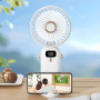 Вентилятор F015 складаний 3in1 Led display (з вбуд. акум.) (19,5см)