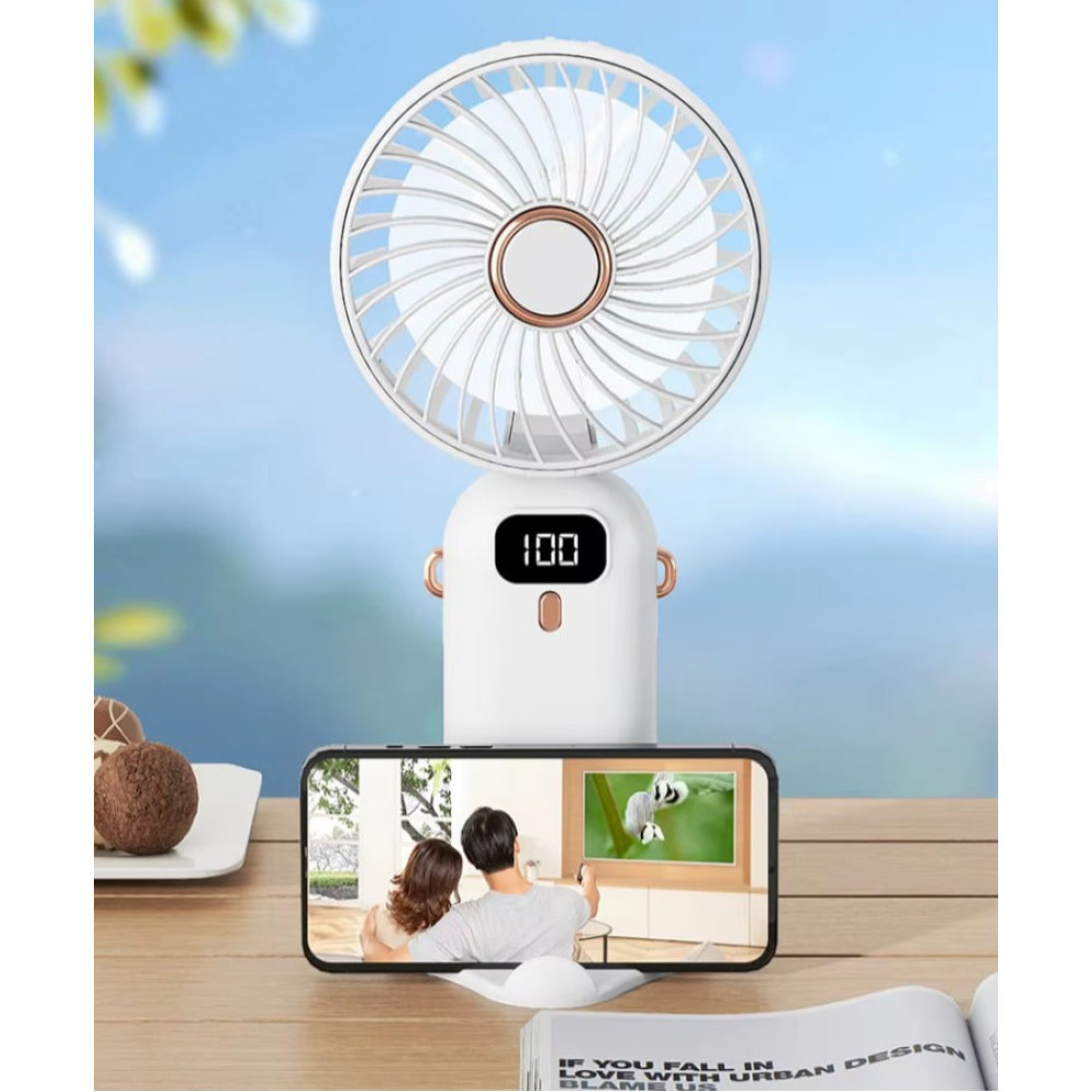 Вентилятор F015 складаний 3in1 Led display (з вбуд. акум.) (19,5см)