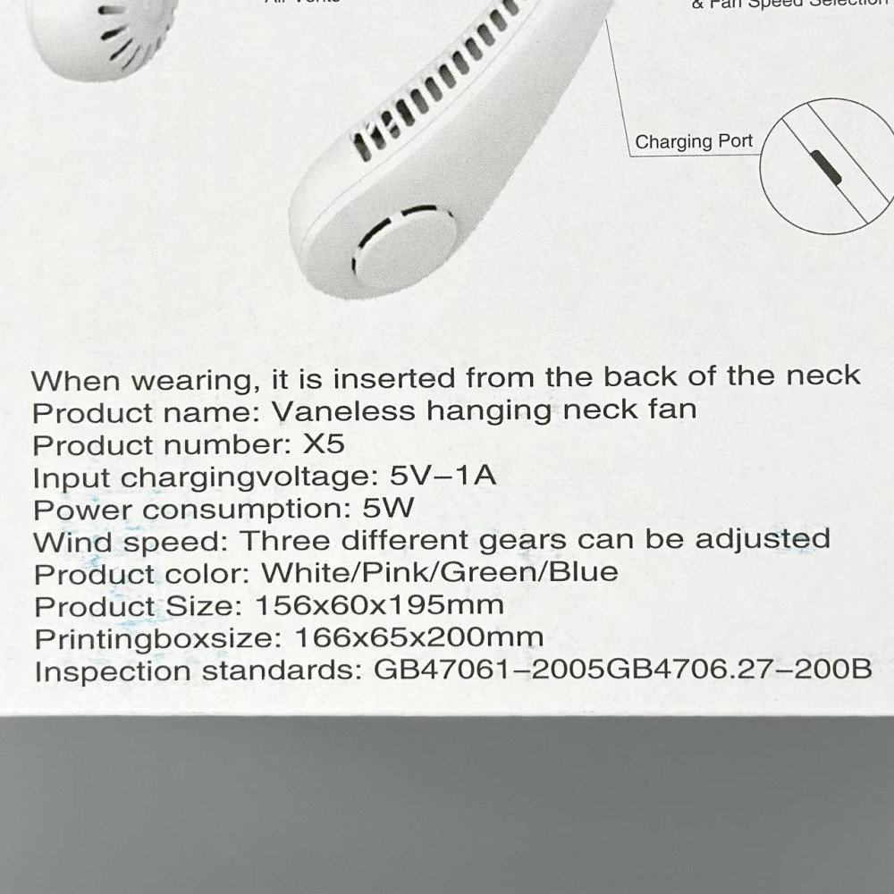 Вентилятор X5 Neck Fan на шию (з вбуд. акум.) 