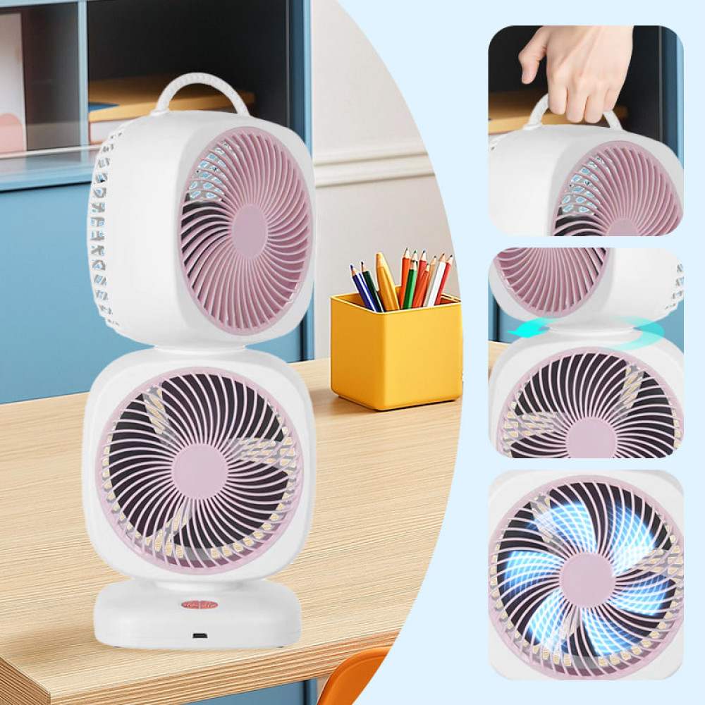 Вентилятор XHS-02 Square Fan–Dual подвійний 4000mAh (з вбуд. акум.) (37,0см)