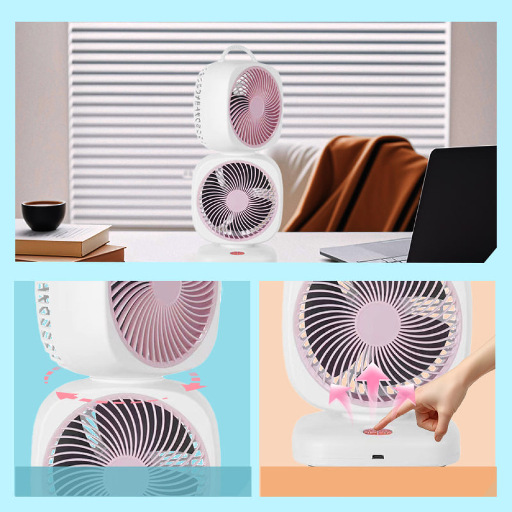 Вентилятор XHS-02 Square Fan–Dual подвійний 4000mAh (з вбуд. акум.) (37,0см)
