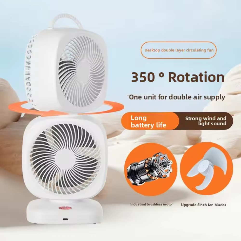 Вентилятор XHS-02 Square Fan–Dual подвійний 4000mAh (з вбуд. акум.) (37,0см)