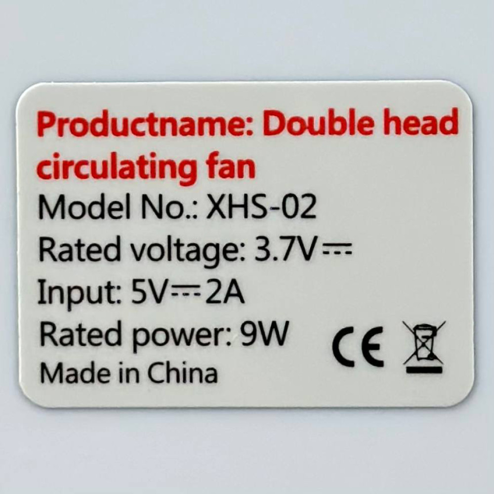 Вентилятор XHS-02 Square Fan–Dual подвійний 4000mAh (з вбуд. акум.) (37,0см)