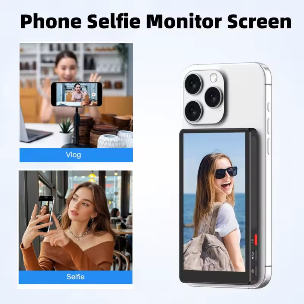 Магнітний екран для селфі A2 Vlog Selfie Monitor 3.97inch Screen 1500mAh, WiFi 2.4G